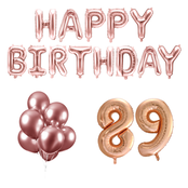 89 jaar Verjaardag Versiering Ballon Pakket rosé goud