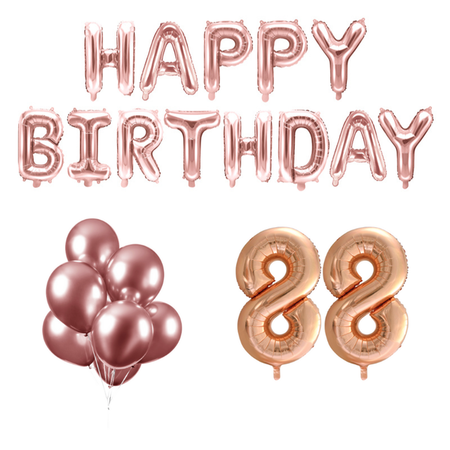 88 jaar Verjaardag Versiering Ballon Pakket rosé goud