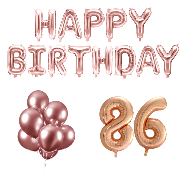 86 jaar Verjaardag Versiering Ballon Pakket rosé goud
