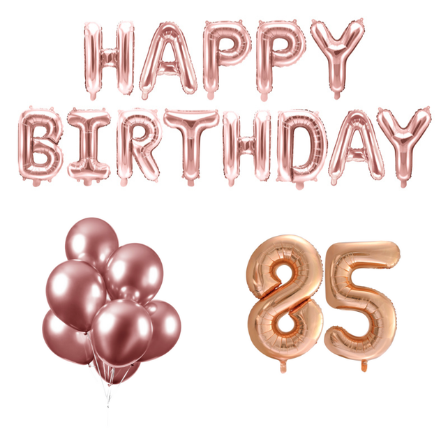 85 jaar Verjaardag Versiering Ballon Pakket rosé goud