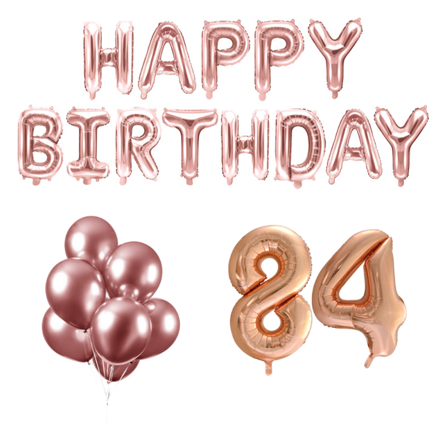 84 jaar Verjaardag Versiering Ballon Pakket rosé goud