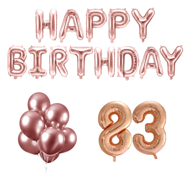 83 jaar Verjaardag Versiering Ballon Pakket rosé goud