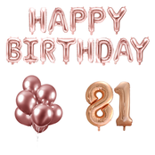 81 jaar Verjaardag Versiering Ballon Pakket rosé goud