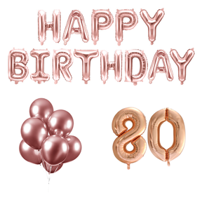 80 jaar Verjaardag Versiering Ballon Pakket rosé goud