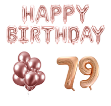 79 jaar Verjaardag Versiering Ballon Pakket rosé goud