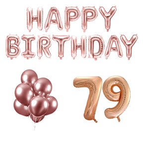 79 jaar Verjaardag Versiering Ballon Pakket rosé goud