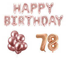 78 jaar Verjaardag Versiering Ballon Pakket rosé goud