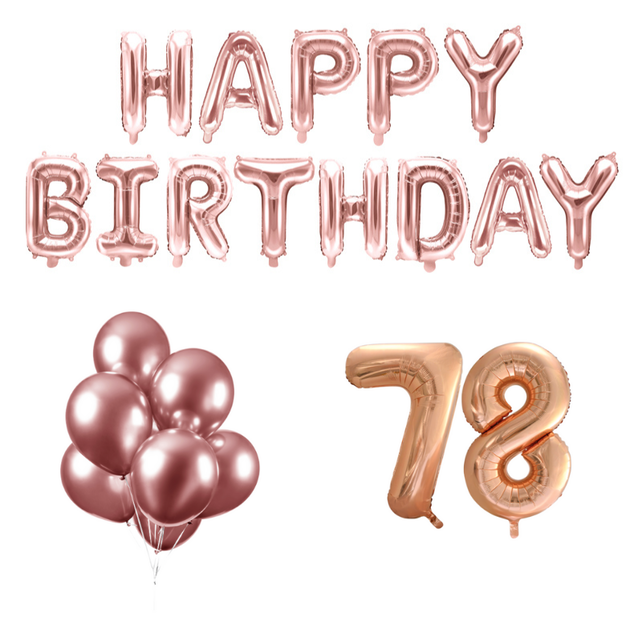 78 jaar Verjaardag Versiering Ballon Pakket rosé goud