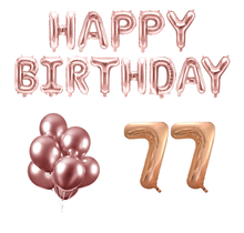 77 jaar Verjaardag Versiering Ballon Pakket rosé goud