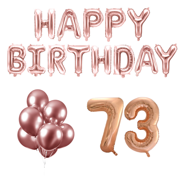 73 jaar Verjaardag Versiering Ballon Pakket rosé goud