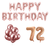 72 jaar Verjaardag Versiering Ballon Pakket rosé goud