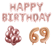 69 jaar Verjaardag Versiering Ballon Pakket rosé goud