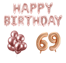 69 jaar Verjaardag Versiering Ballon Pakket rosé goud