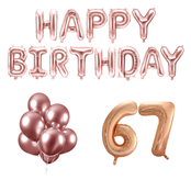 67 jaar Verjaardag Versiering Ballon Pakket rosé goud 67 jaar Verjaardag Versiering Ballon Pakket rosé goud