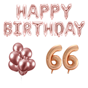 66 jaar Verjaardag Versiering Ballon Pakket rosé goud 66 jaar Verjaardag Versiering Ballon Pakket rosé goud