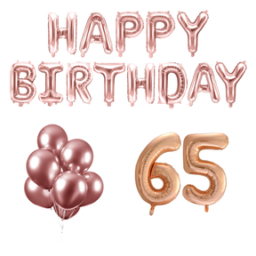 65 jaar Verjaardag Versiering Ballon Pakket rosé goud