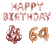 64 jaar Verjaardag Versiering Ballon Pakket rosé goud