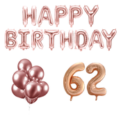 62 jaar Verjaardag Versiering Ballon Pakket rosé goud