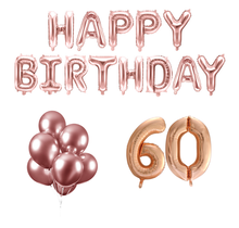 60 jaar Verjaardag Versiering Ballon Pakket rosé goud