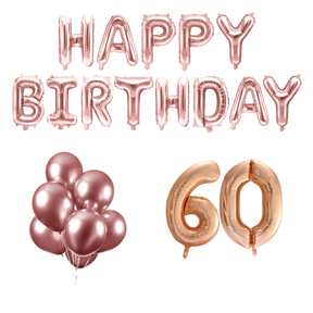 60 jaar Verjaardag Versiering Ballon Pakket rosé goud