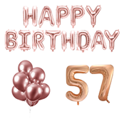 57 jaar Verjaardag Versiering Ballon Pakket rosé goud