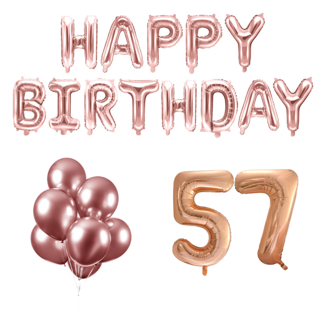 57 jaar Verjaardag Versiering Ballon Pakket rosé goud