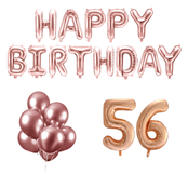 56 jaar Verjaardag Versiering Ballon Pakket rosé goud 56 jaar Verjaardag Versiering Ballon Pakket rosé goud
