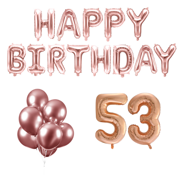 53 jaar Verjaardag Versiering Ballon Pakket rosé goud