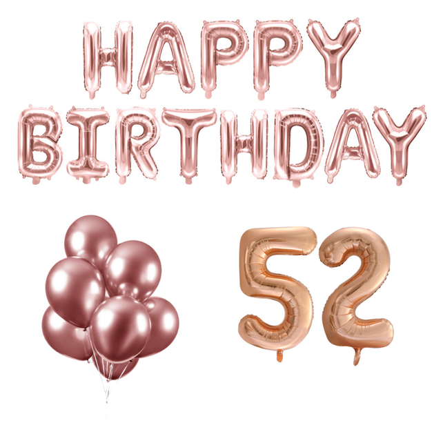 52 jaar Verjaardag Versiering Ballon Pakket rosé goud 52 jaar Verjaardag Versiering Ballon Pakket rosé goud