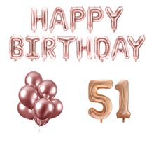 51 jaar Verjaardag Versiering Ballon Pakket rosé goud