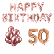 50 jaar Verjaardag Versiering Ballon Pakket rosé goud