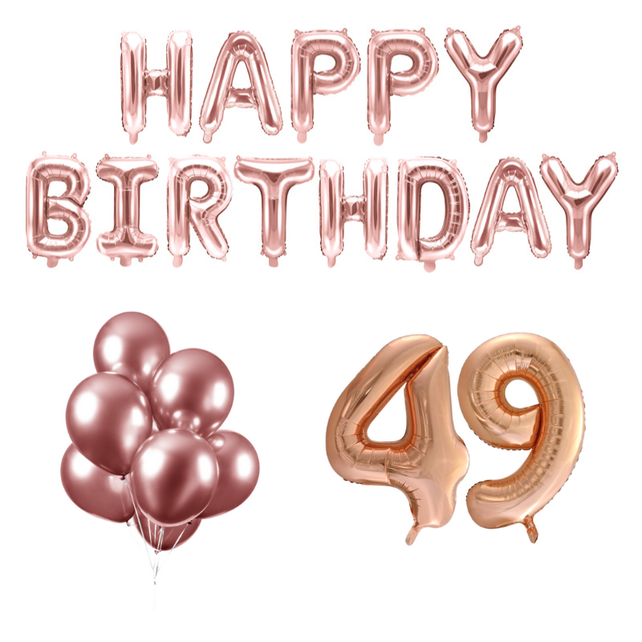 49 jaar Verjaardag Versiering Ballon Pakket rosé goud
