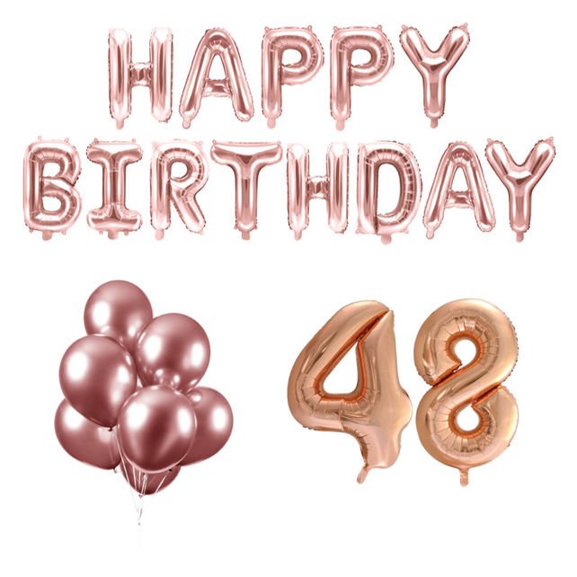 48 jaar Verjaardag Versiering Ballon Pakket rosé goud