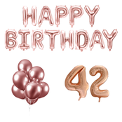 42 jaar Verjaardag Versiering Ballon Pakket rosé goud