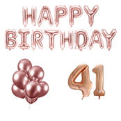 41 jaar Verjaardag Versiering Ballon Pakket rosé goud 41 jaar Verjaardag Versiering Ballon Pakket rosé goud