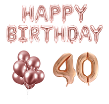 40 jaar Verjaardag Versiering Ballon Pakket rosé goud
