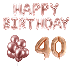 40 jaar Verjaardag Versiering Ballon Pakket rosé goud