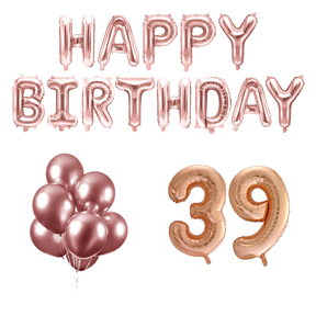 39 jaar Verjaardag Versiering Ballon Pakket rosé goud