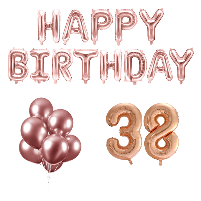 38 jaar Verjaardag Versiering Ballon Pakket rosé goud