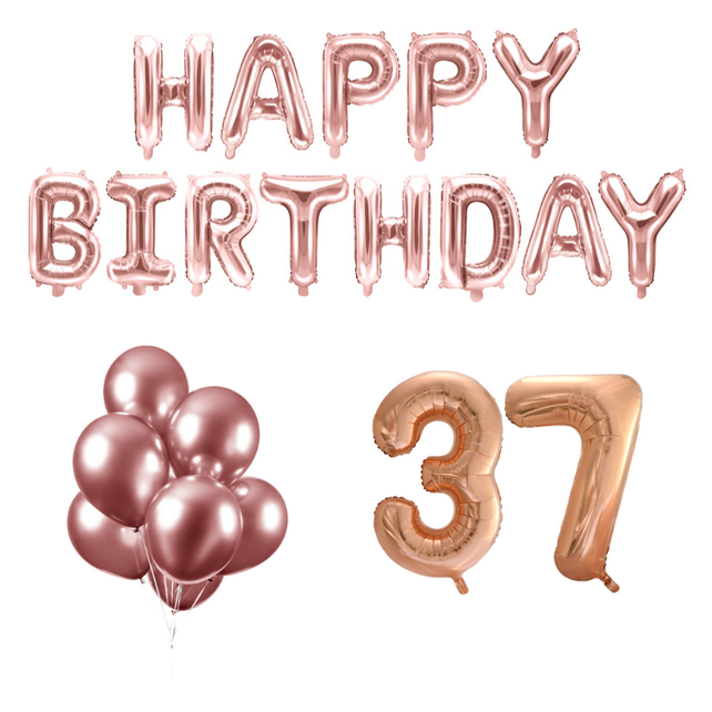 37 jaar Verjaardag Versiering Ballon Pakket rosé goud