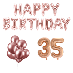35 jaar Verjaardag Versiering Ballon Pakket rosé goud