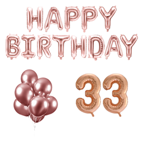 33 jaar Verjaardag Versiering Ballon Pakket rosé goud