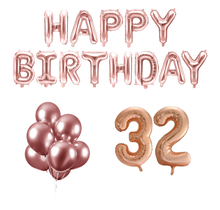 32 jaar Verjaardag Versiering Ballon Pakket rosé goud
