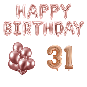 31 jaar Verjaardag Versiering Ballon Pakket rosé goud