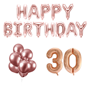 30 jaar Verjaardag Versiering Ballon Pakket rosé goud