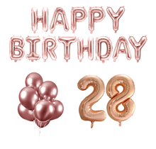 28 jaar Verjaardag Versiering Ballon Pakket rosé goud