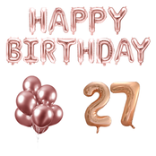 27 jaar Verjaardag Versiering Ballon Pakket rosé goud