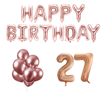 27 jaar Verjaardag Versiering Ballon Pakket rosé goud