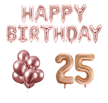 25 jaar Verjaardag Versiering Ballon Pakket rosé goud