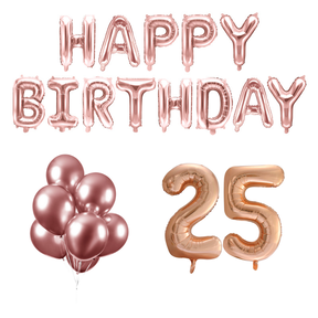 25 jaar Verjaardag Versiering Ballon Pakket rosé goud